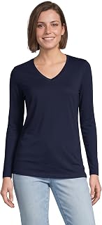 Lands' End Women's Supima Long Sleeve V-Neck Tee
