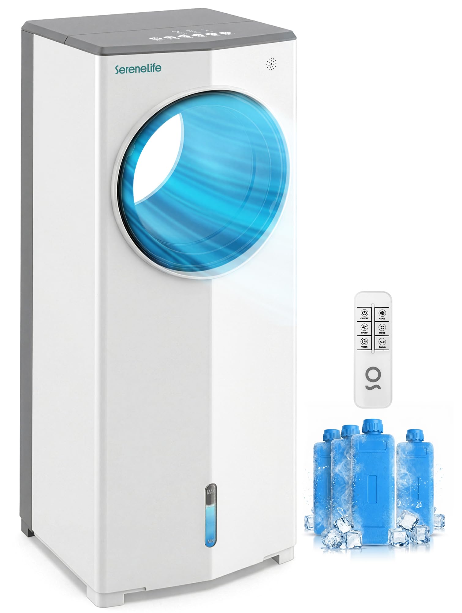 SereneLife Portable Evaporative Air Cooler with 4L Detachable Water Tank, 1800 C