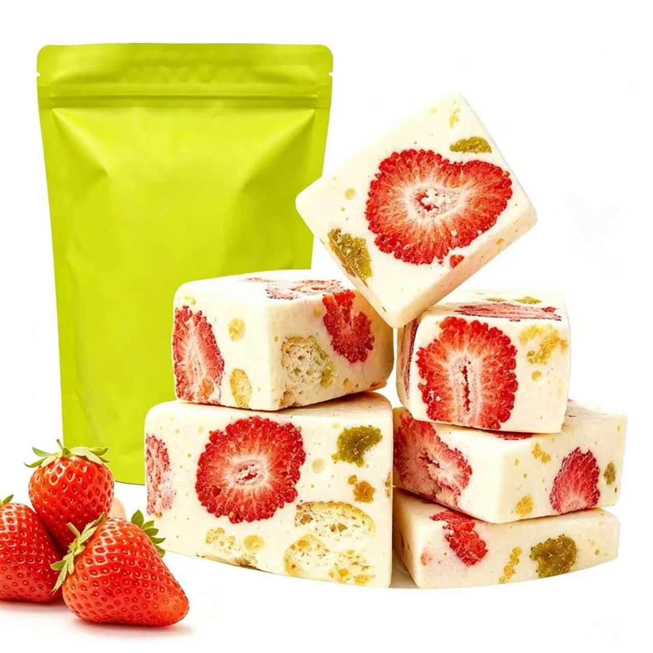 Strawberry cake 260g Snowflake Cake, Dried Fruit and Nuts Brownie Crisp, Casual 