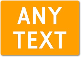 Personalised Any Text METAL Custom Sign Plaque. Indoors or Outdoors. 10 Colours, Various Sizes. Home Bar Man Cave Workshop Bedroom Address (A5 (197mm x 141mm), Orange)