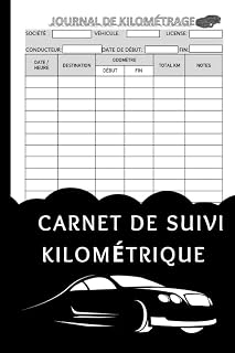 Carnet de Suivi Kilométrique: Journal de bord pour véhicule de société Ou Particulier, notes de frais, réduction d'impôts, 110 Pages