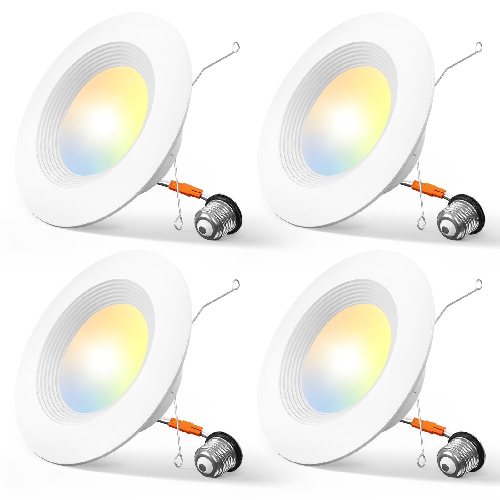 Amico 4 Pack 5/6 inch 5CCT LED Recessed Lighting, Retrofit Can Light, White | Di