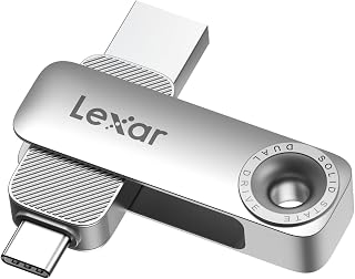 Lexar D50E 128GB Solid State Dual Drive, Up to 400MB/s Read 360MB/s Write | High-Performance USB Flash Drive, USB C&A, Metal Housing Swivel Design, Compatible with iPhone 17, Android, PC