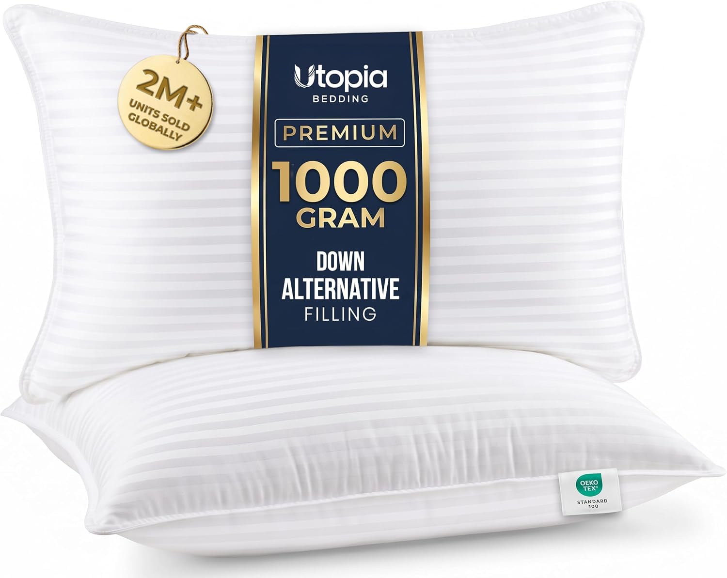 Utopia Bedding Hotel Bed Pillows for Sleeping, Pillows Queen size set of 2 | Dow