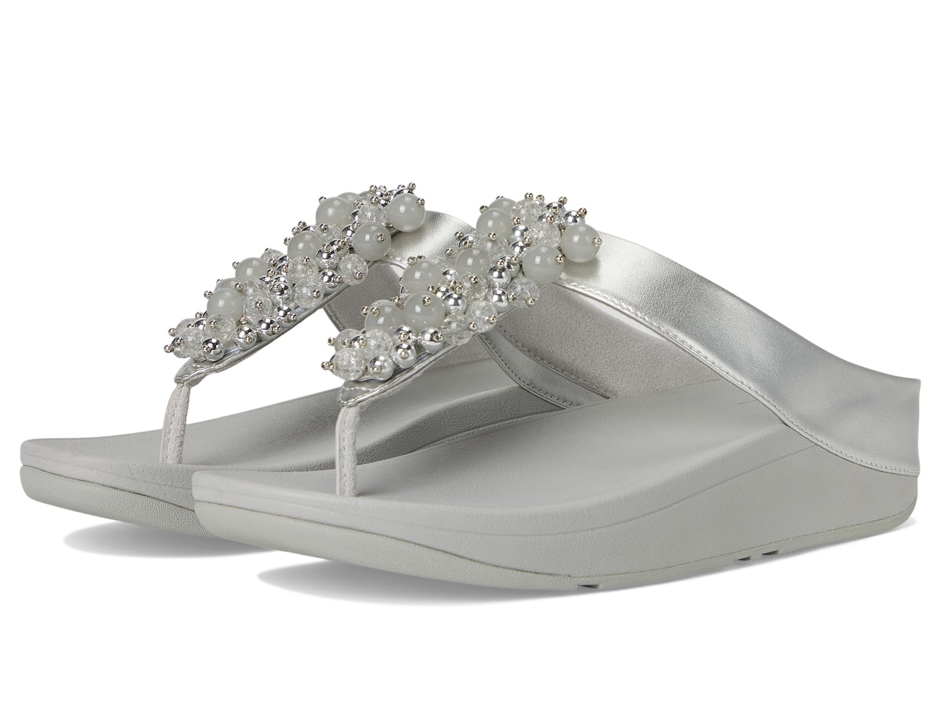 FitFlop Fino Sandali con perline a sfera, Argento, 8