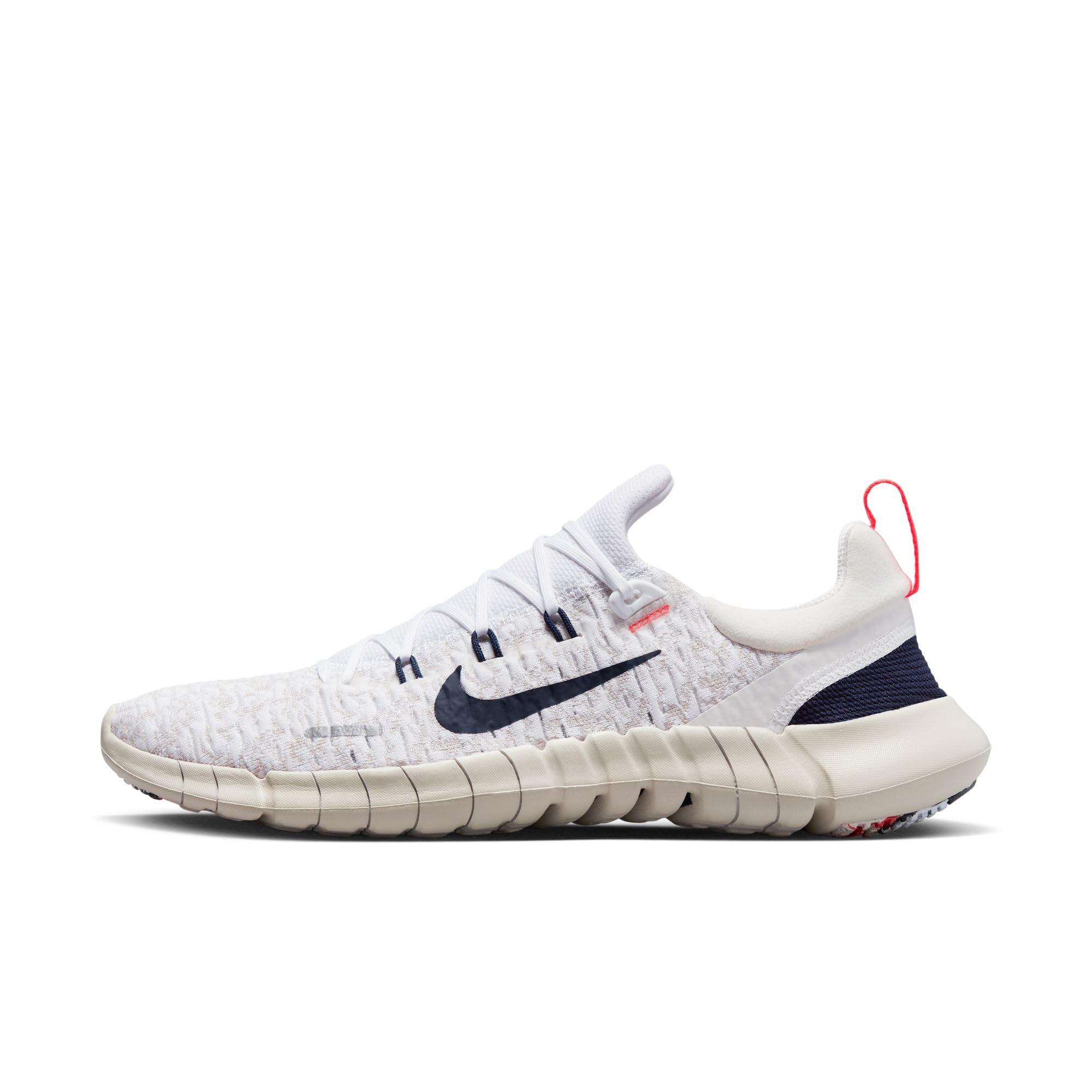 Nike Free RN 5.0 Next Nature Mens Shoes Size 9, Color: White/Obsidian/Light Orew