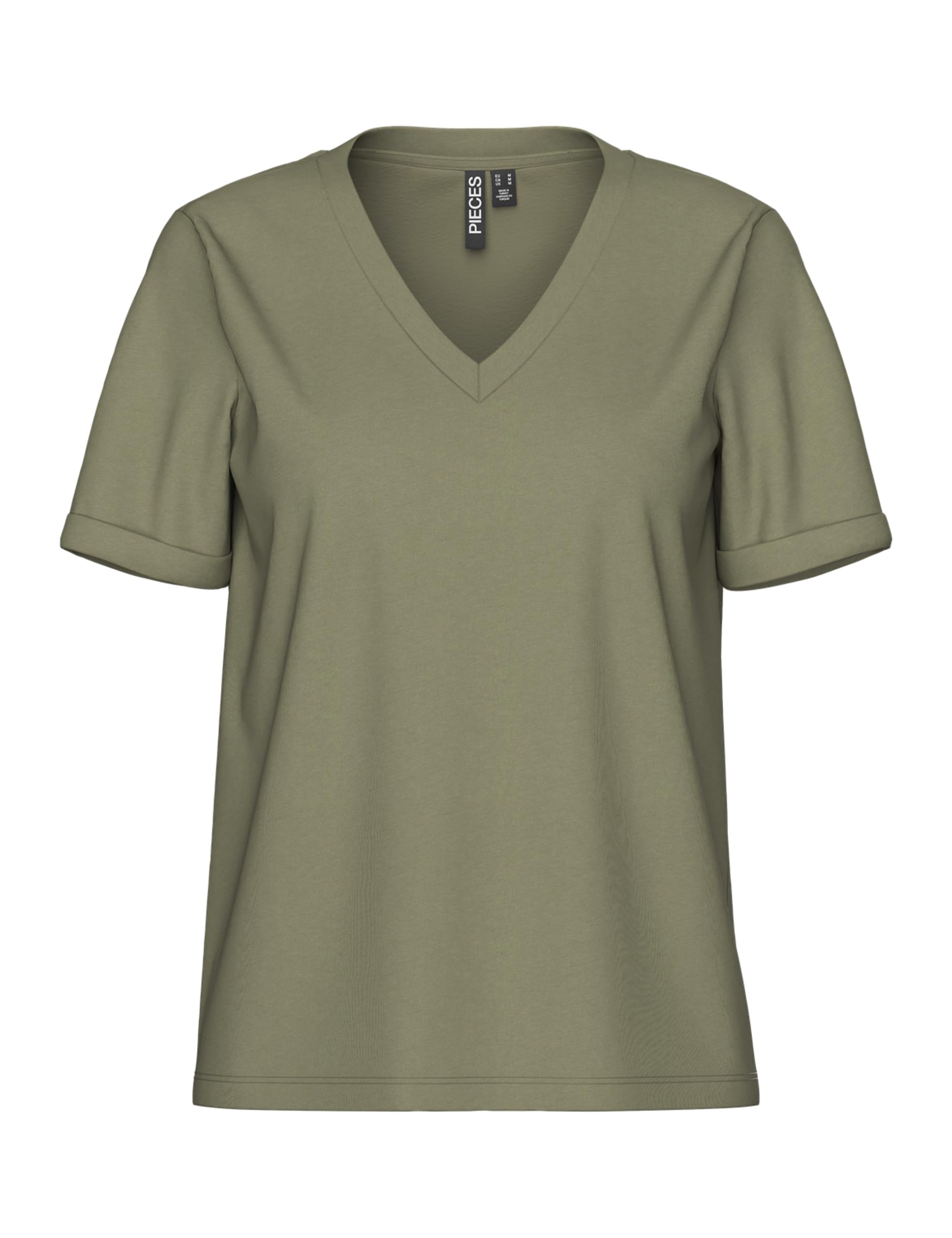 Pieces Pcria SS Women's Short-Sleeved V-Neck T-Shirt (Pack of 1)