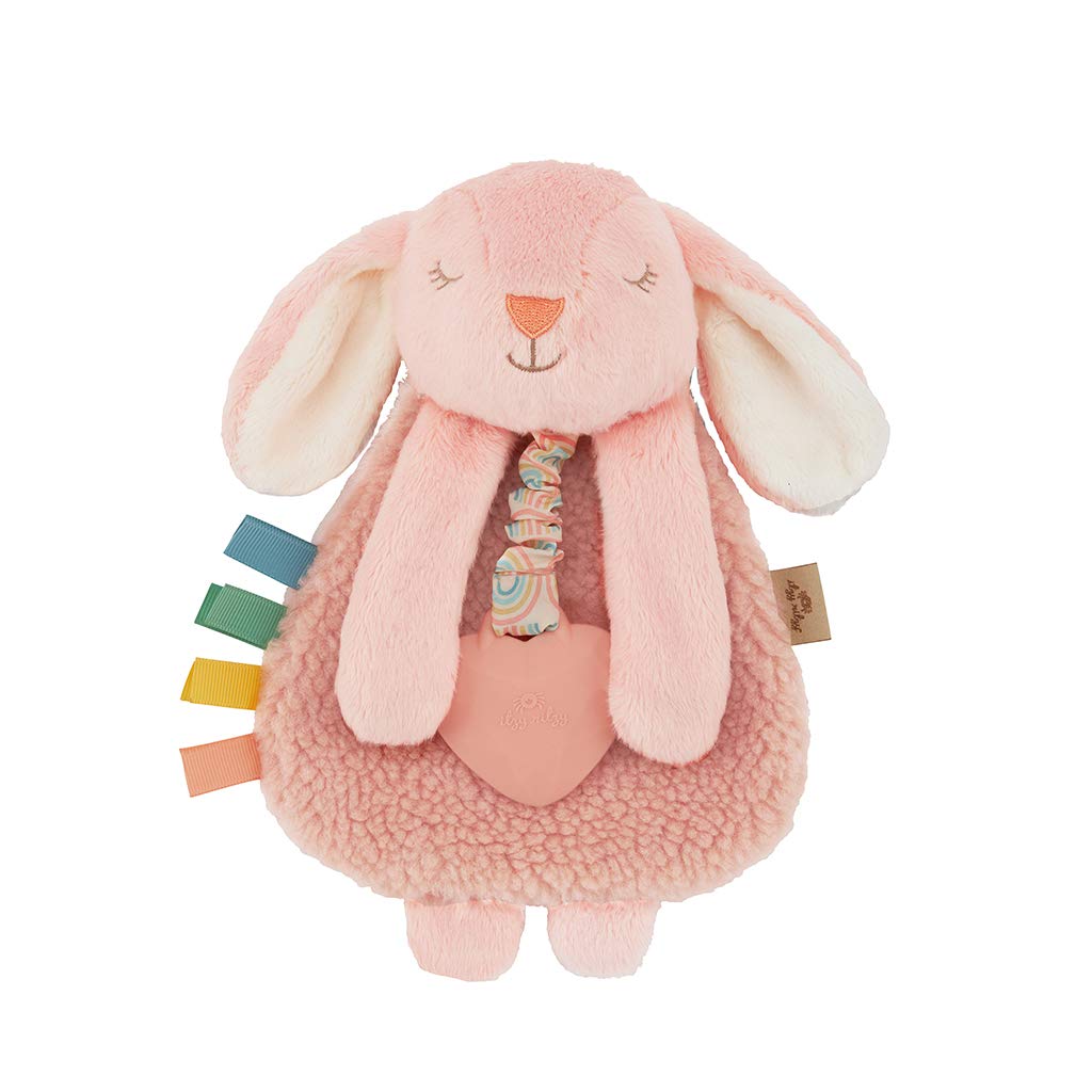 Itzy Ritzy Lovey Including Teether, Teething Relief, 0+ Months (Pink Bunny) | Ba