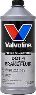 Valvoline DOT 4 Brake Fluid 32oz | High-boiling synthetic brake fluid for DOT 4 systems with corrosion protection.
