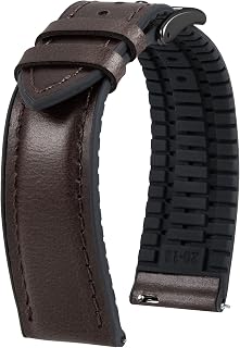 BINLUN Leather Watch Bands 14mm 16mm 18mm 19mm 20mm 21mm 22mm Watch Strap Leather Quick Release Oil Wax Leather and Silicone Hybrid Replacement Strap for Men Women 6 Colors
