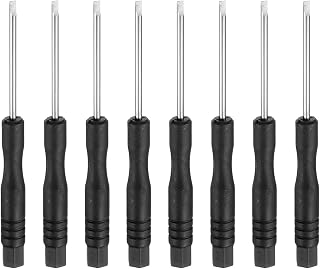 Generic 8 x Mini Flat Head Screwdriver SL2.0 8cm Length 4.5cm Carbon Steel Screwdriver with Ergonomic Handle for DIY Repair (Black)