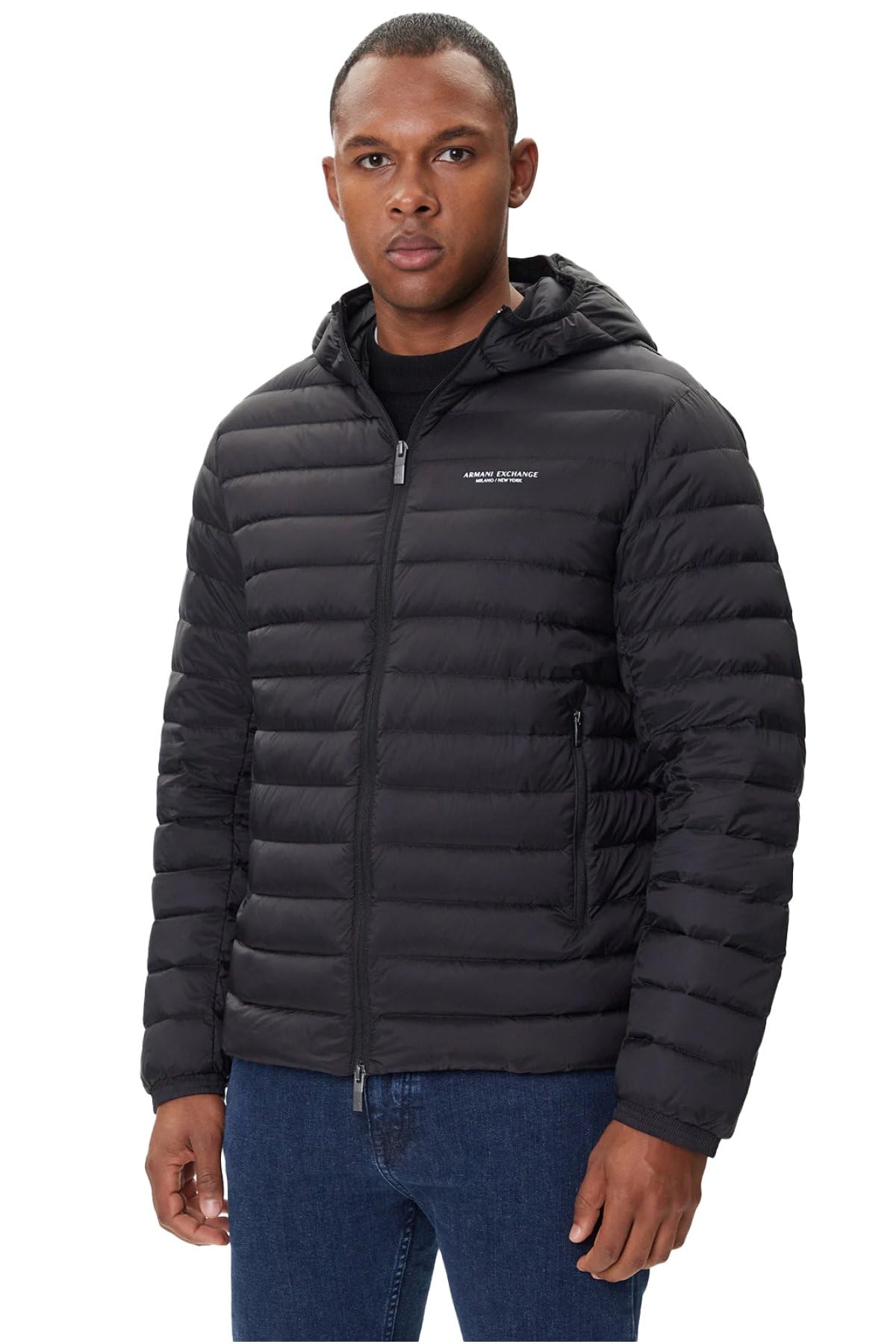Armani Exchange Essential, Long Sleeve Padded Side Lettering Logo Men's Jacket