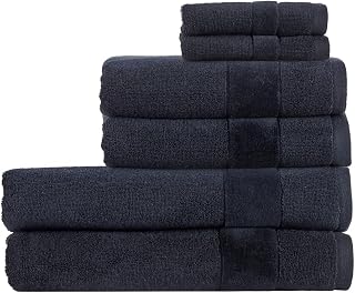 Christy Prism 100% Turkish Cotton Blackout Towel Set of 6 - Super Soft & Quick Dry - Machine Washable - 550 GSM - 2 Bath Towels, 2 Hand & 2 Face Towels