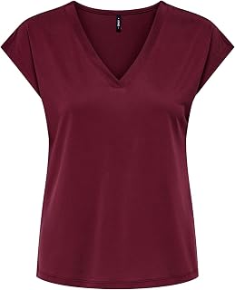 ONLY Women's T-Shirt Short Sleeve V-Neck Basic