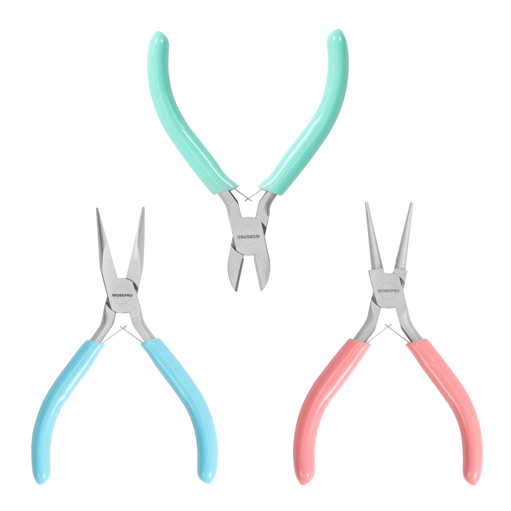 WORKPRO Jewelry Pliers Set, 3 Pack Jewelry Making Tool Kit | Includes Mini Needl