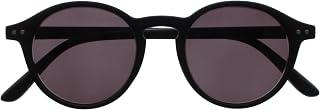 OPULIZE REY Sunglasses - Retro Round Frames - Matte Black - Men Women - Spring Hinges - S56-1 - +2.50