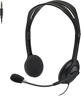 Logitech H111 Stereo Headset with 3.5 mm Audio Jack - Black | 3.5 mm Audio Jack, PC, Mac, Laptop, Smartphone, Tablet