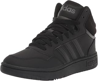 adidas Hoops 3.0 Mid Basketball Shoe, Black/Black/Grey, 11 US Unisex Little Kid
