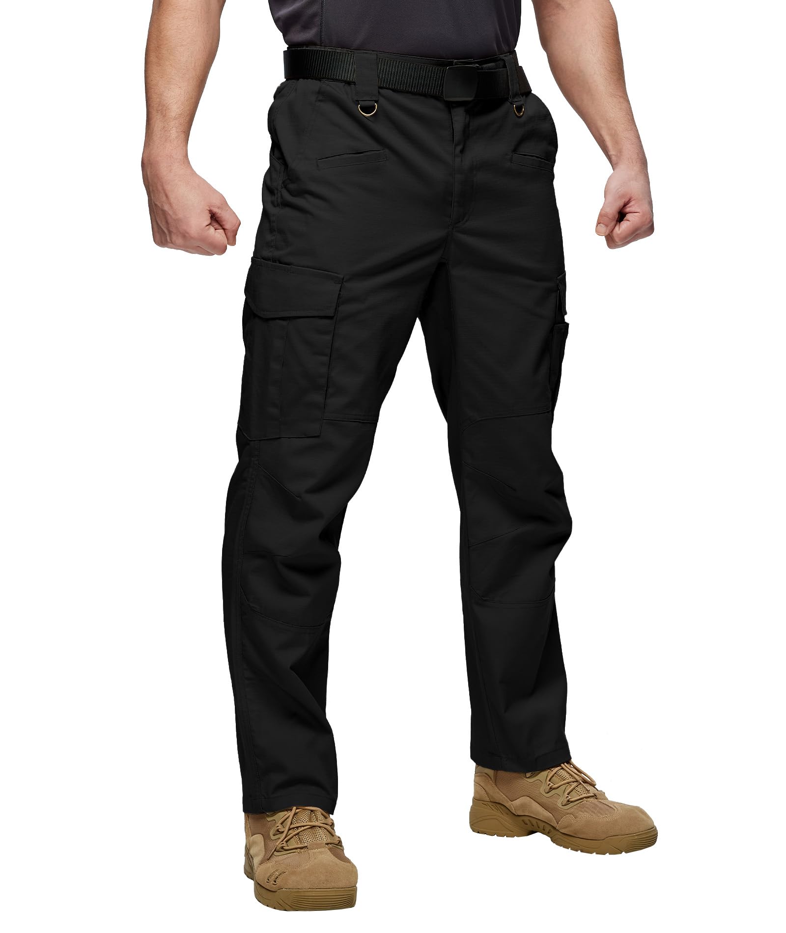 ZITY Men's Work Trousers Heavy Duty Combat Cargo Trousers Stretch Safety Tactica