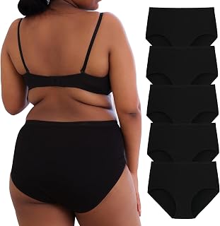 INNERSY Culotte Grande Taille Confort Slip Femme Coton Haute 44-62 Lot de 5