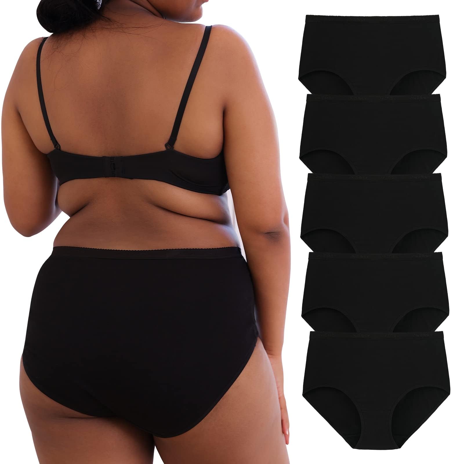 INNERSY Culotte Grande Taille Confort Slip Femme Coton Haute 44-62 Lot de 5