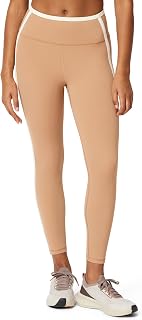 Amazon Essentials FormFlex Active Yoga Trousers, Super Soft, High Waist, 7/8 Length, 25 in Inseam and Contrast Hem for Women