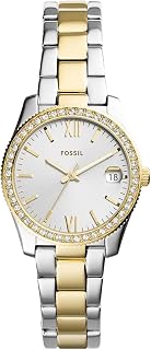Fossil Women's Scarlette Mini Quartz Stainless Steel Three-Hand Watch, Color: Silver Glitz (Model: ES4317)
