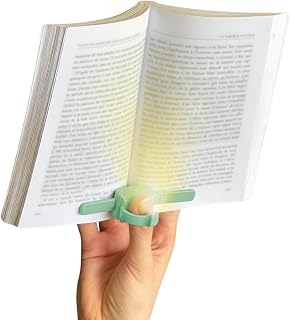 lizia - Rechargeable LED reading and reading light - Ergonomic one-handed book stand - Green