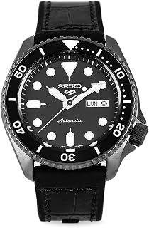 Seiko 5 Specialist Montre pour homme en acier inoxydable avec bracelet en cuir et silicone
