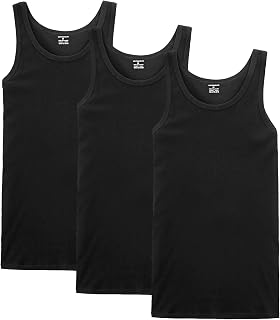 NUOZA Men's Tank Top 3/5 Pieces 100% Cotton Sleeveless Underwear