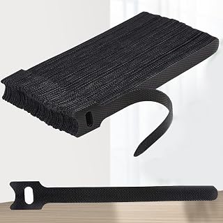 60 Pack 6 Inch Reusable Cable Ties, Adjustable Straps for Cable Management, Black, No Need to Cut