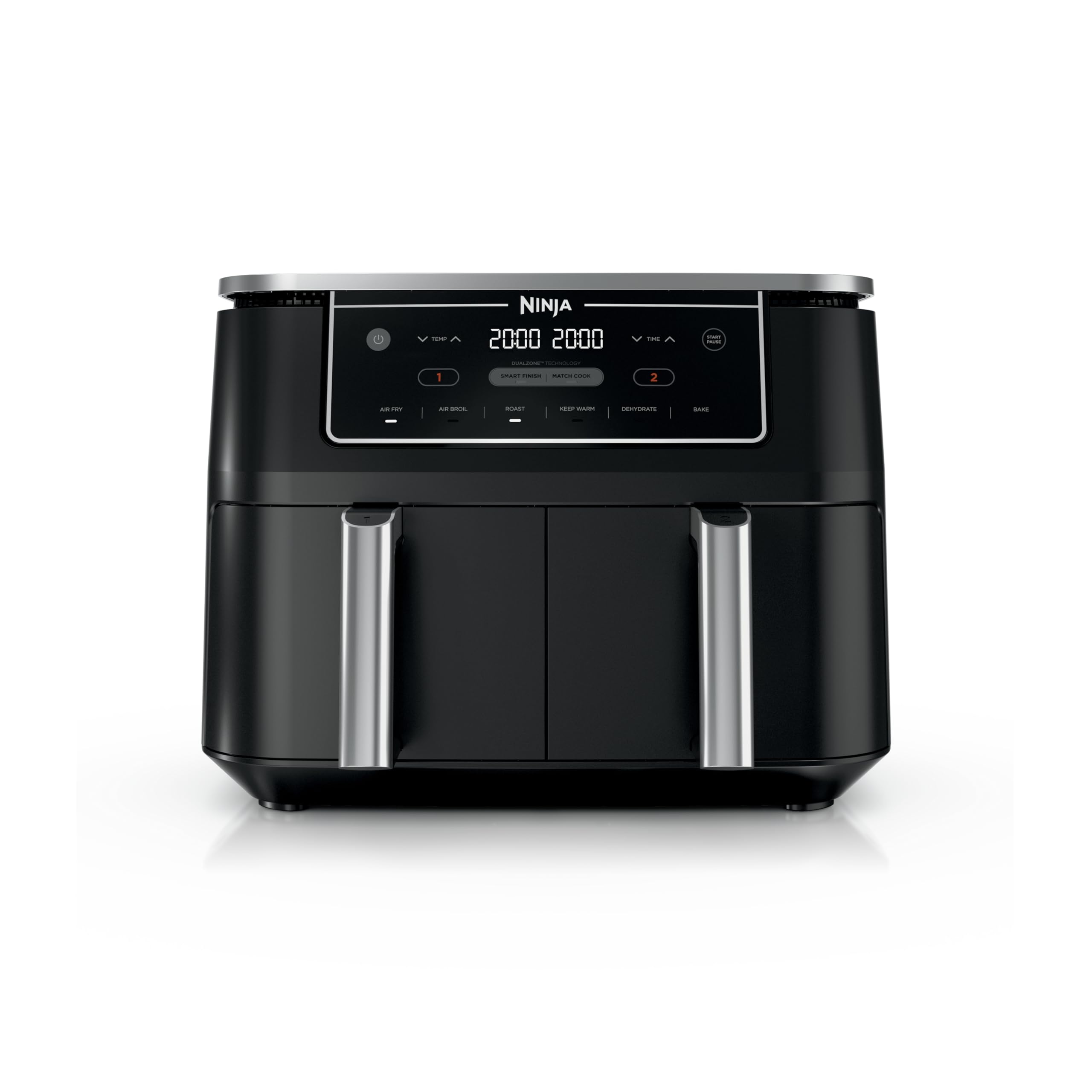 Ninja Foodi Air Fryer, 10 Qt DualZone, 6-in-1, Black, DZ302 | Air fry, broil, ro
