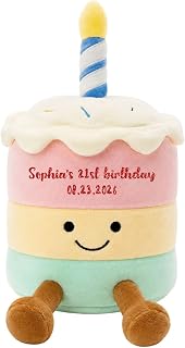 Personalized Birthday Cake Plush Toy Surprise B'day Gift for Adults Kids | Cake Stuffy Design for Birthday Gifts, Custom Name Plushie for 1st 21st 50th Birthdays Party, Its My Birthday, Fit All Ages
