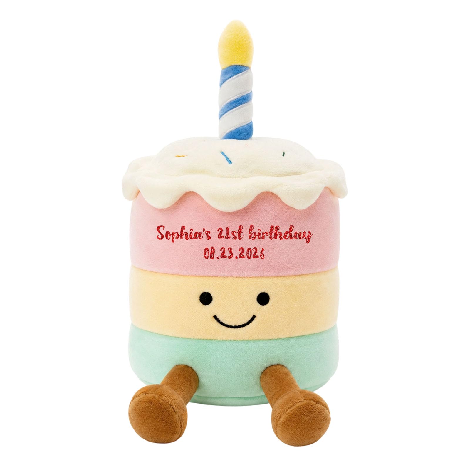 Personalized Birthday Cake Plush Toy Surprise B'day Gift for Adults Kids | Cake 