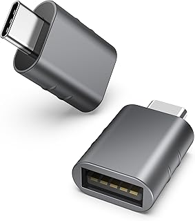 Syntech USB C to USB Adapter Pack of 2, USB 3.0 to Thunderbolt 5/4 Adapter | Compatible with MacBook Pro Air 2026, Surface, iPad, iPhone, Galaxy Notebook, XPS and More Type C Devices, Space Grey