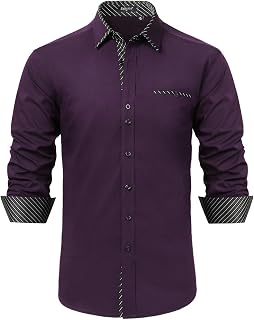 Enlision Men's Dress Shirts Long Sleeve Shirt Casual Regular Fit Shirts