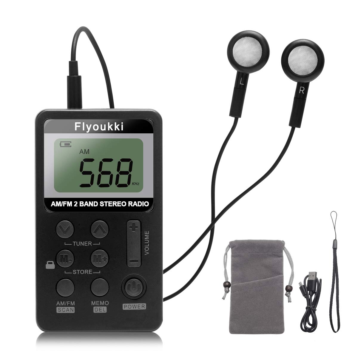 Pocket Radio，Small Personal Mini AM FM Portable Radios with Best Reception | Dig