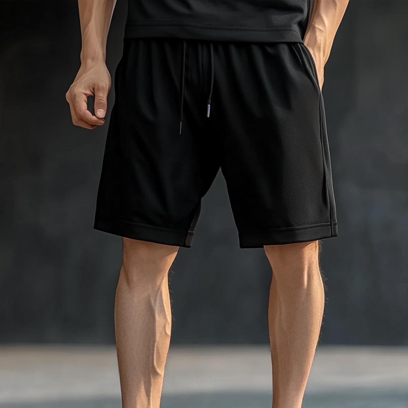 Mens Pure Cotton Flat Corners Gym Basketball Elastic Elastic Band Sports Shorts