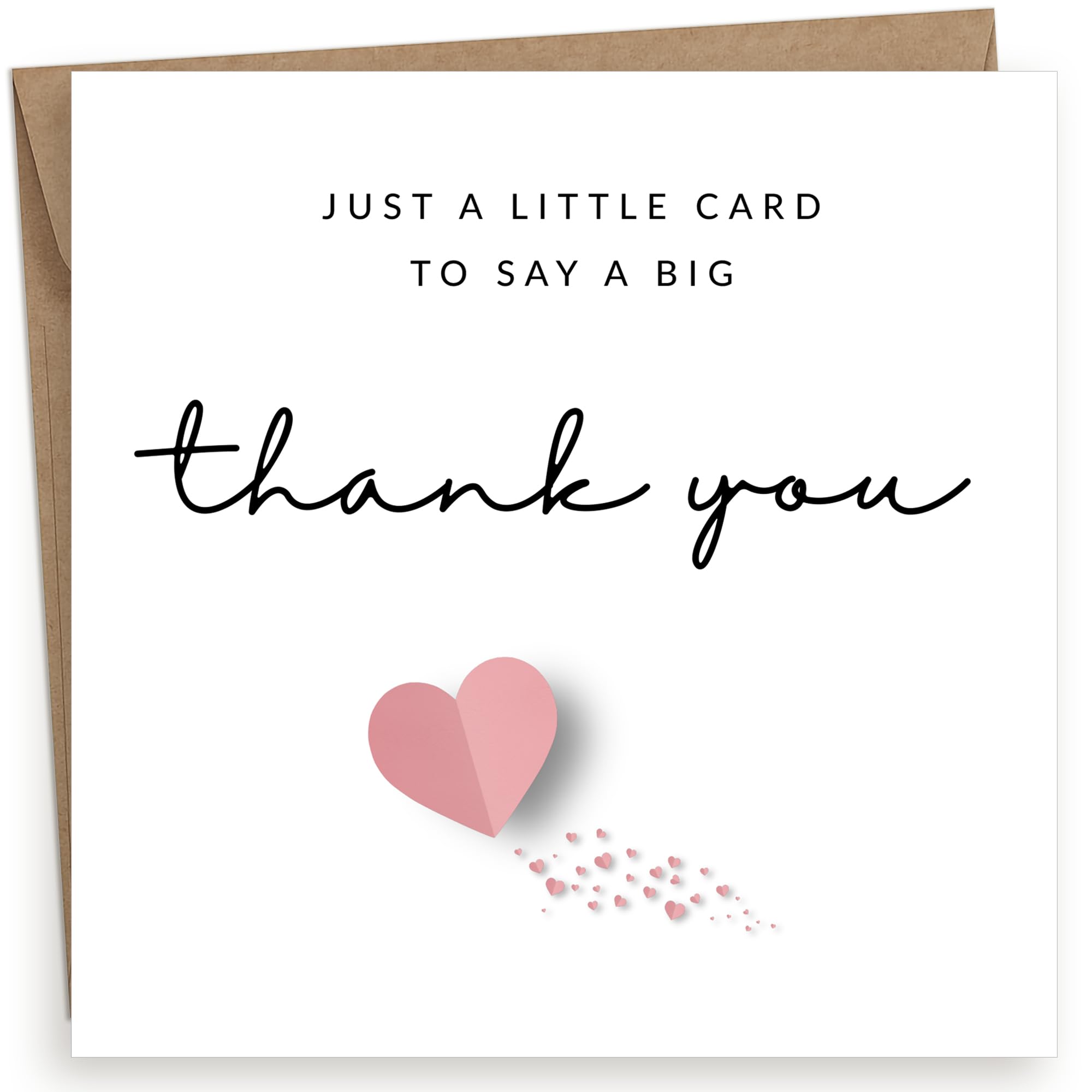 EverKind Thank You Card – Pink Heart Design | Gratitude Card for Teacher, Friend