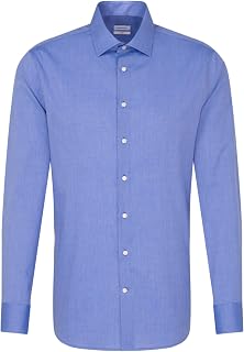 Seidensticker Men's Business Shirt - Slim fit - Non-Iron - Kent Collar - Long Sleeve - 100% Cotton