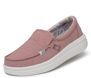 HEYDUDE Women's Misty Rise Slip On Loafers | Woven Textile Platform