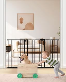 keny 29"-55" Extra Wide Baby Gate, Pressure Mounted No Drilling Dog Gate