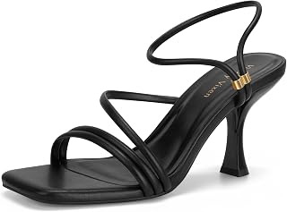Women's Strappy Kitten Heels Square Open Toe Sandals Party Wedding Ankle Strap Shoes