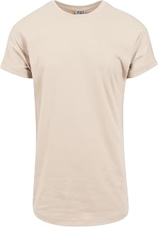 Urban Classics Men's Long Shaped Turnup Tee Casual T-Shirt for Men Long Cut Available in Many Colours Sizes XS-5XL