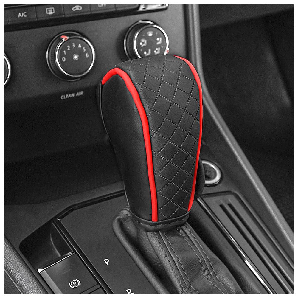 Leather Gear Shift Cover Diamond Embroidery Design,Durable Shift Knob Cover for 