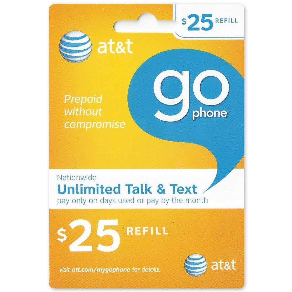 AT&T GoPhone $25 Refill Card