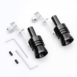 Aluminum Alloy Universal Turbo Sound Exhaust Muffler Pipe Whistle Car Roar Maker Red (balck, XL)