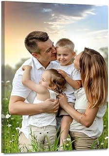 Personalized Framed Canvas Wall Art, Custom Your Photo on Canvas, Canvas Prints With Your Photo, Decor for Home Living room Bedroom Kitchen Framed Ready to Hang (12L x 16W)