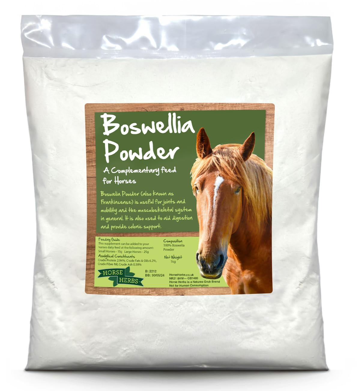 Horse Herbs Boswellia Serrata Powder 1kg Bag | Natural Pain Relief for Horses & 