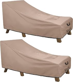 ULTCOVER Outdoor Chaise Lounge Cover 2 Pack, 80L x 28W x 30H in | Waterproof 600D Polyester, Heavy Duty, UV Resistant, Fits Patio Pool Lounge Chair